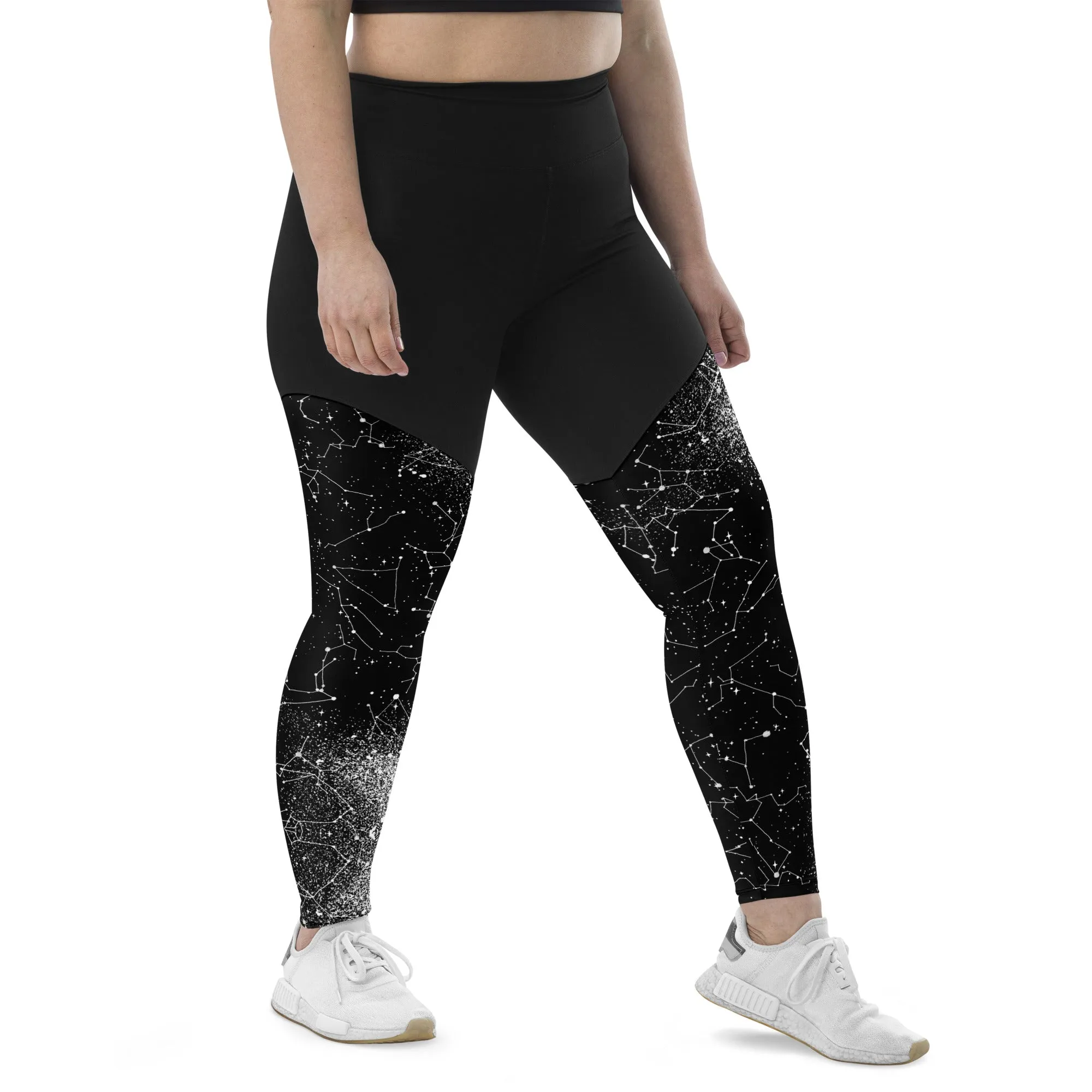 Constellation Sports Leggings - Slimming Effect Compression Fabric with Bum-lift cut - UPF 50  Protection, Vegan Sportswear