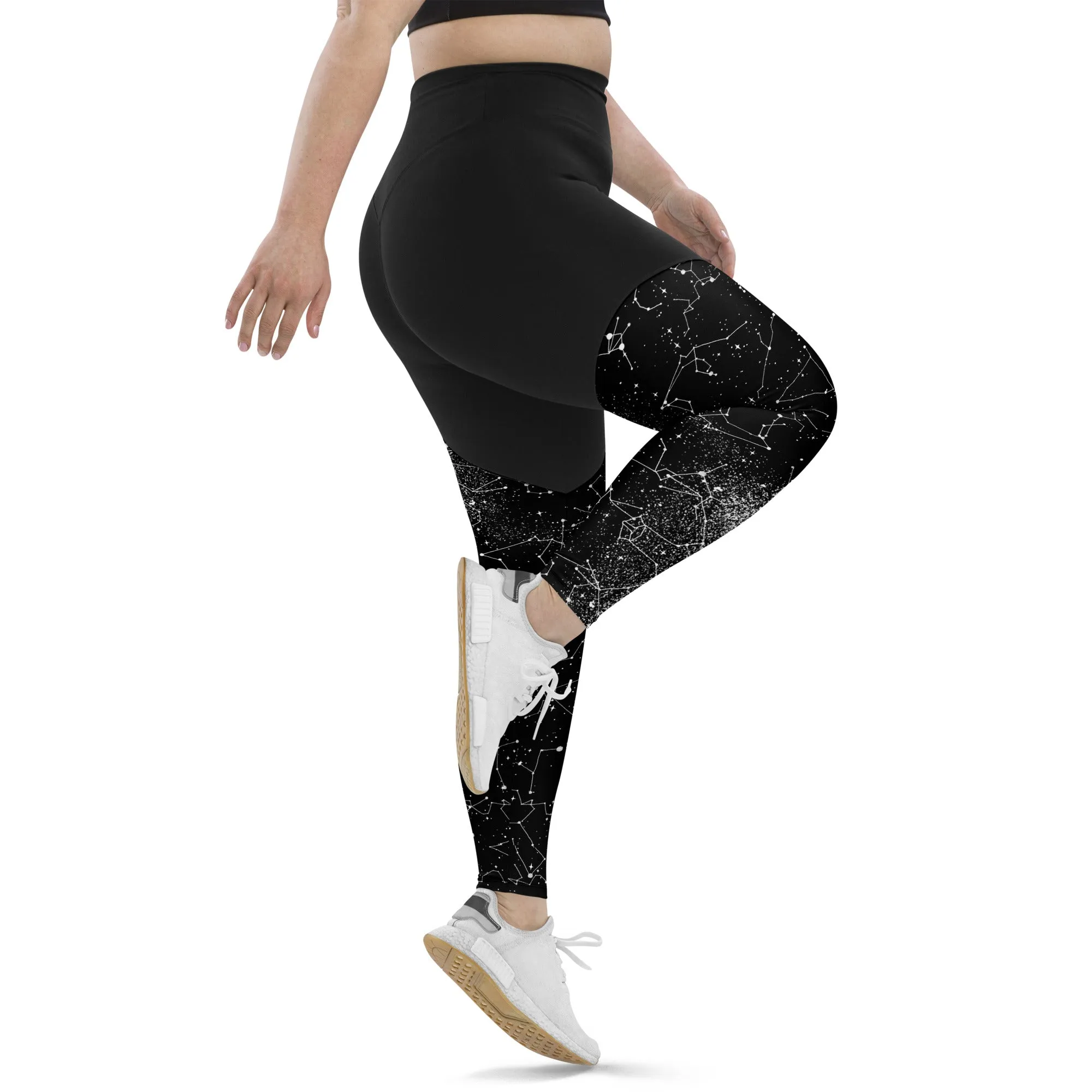 Constellation Sports Leggings - Slimming Effect Compression Fabric with Bum-lift cut - UPF 50  Protection, Vegan Sportswear