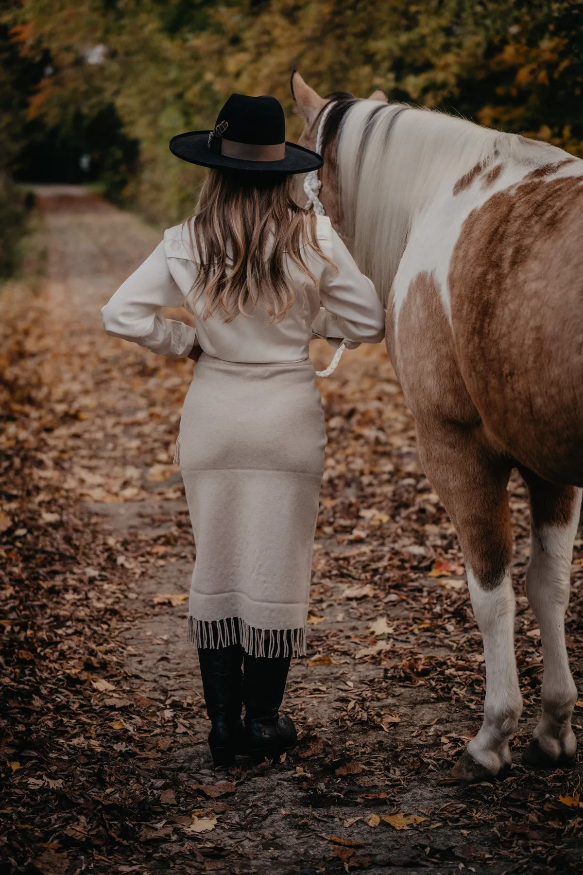 'Derby Fringe' Oatmeal Knit Skirt by Ariat (XS-XXL)