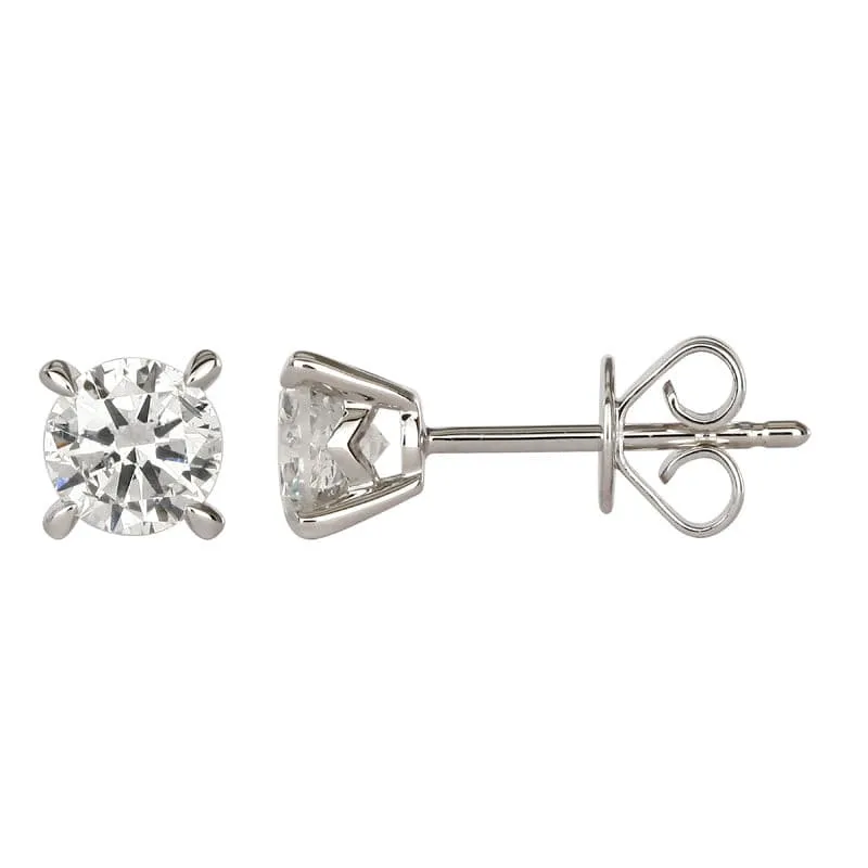 Diamond Solitaire Stud Earrings 1 Carat