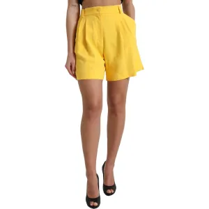 Dolce & Gabbana Elegant High Waist Bermuda Shorts in Sunny Yellow