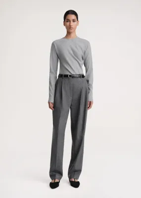 Double-pleated tailored trousers grey mélange