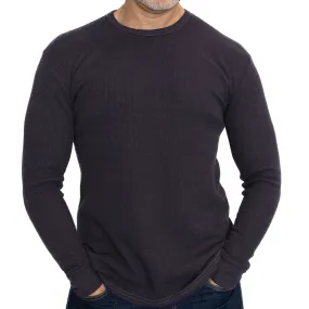 Dried Raisin Organic Cotton Blend Waffle Stitch Thermal Shirt (Size S Available)