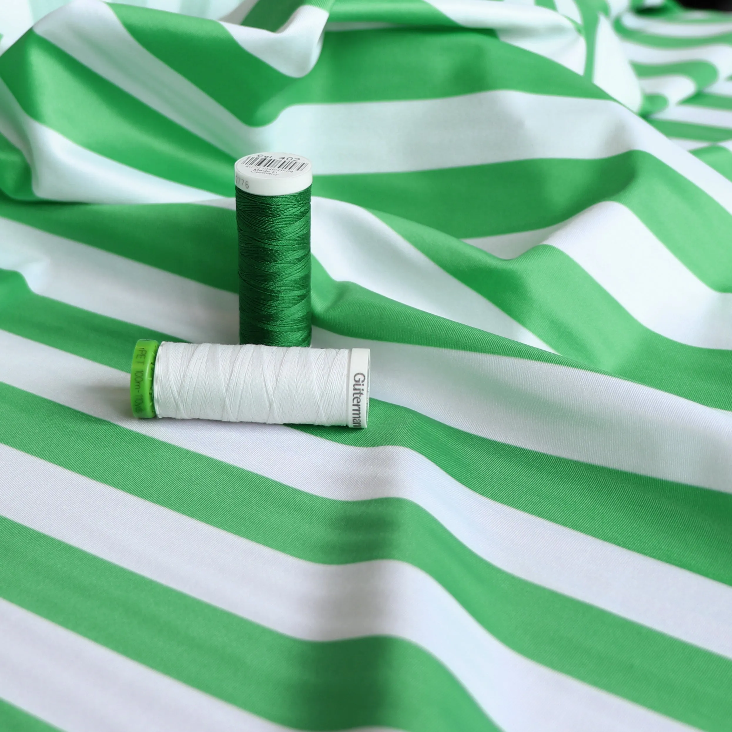 ECONYL® Recycled Nylon - Activewear & Swimwear Jersey - Emerald Stripe