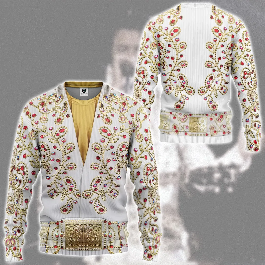 ELV PRL White Spanish red flower suit Custom Tshirt Hoodie Apparel