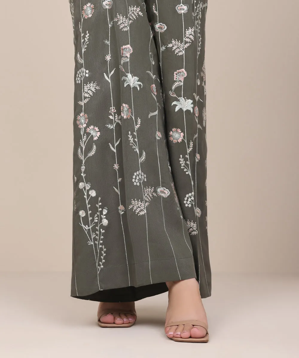 Embroidered Flared Pants