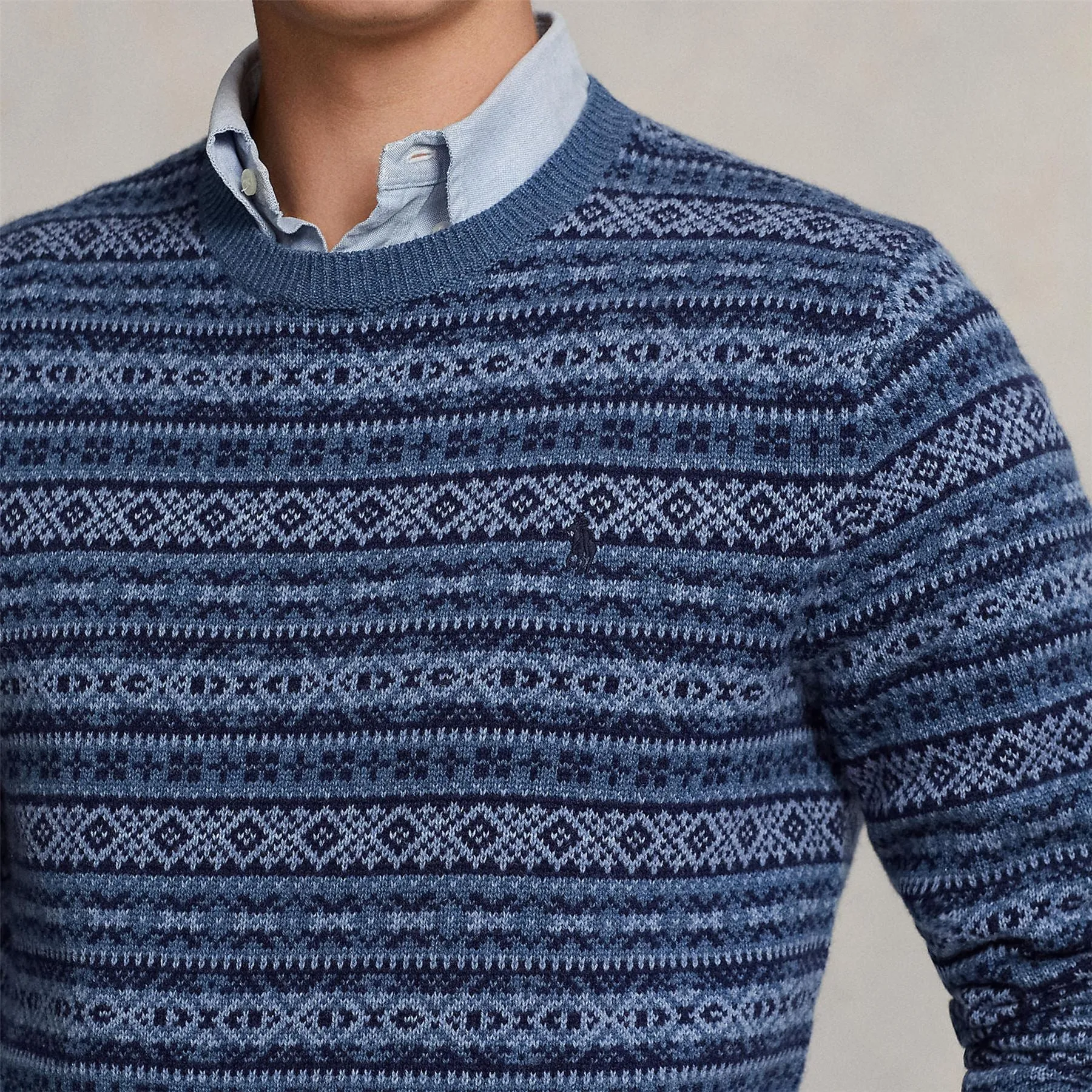 Fairisle Crewneck Sweater Navy Combo - AW23