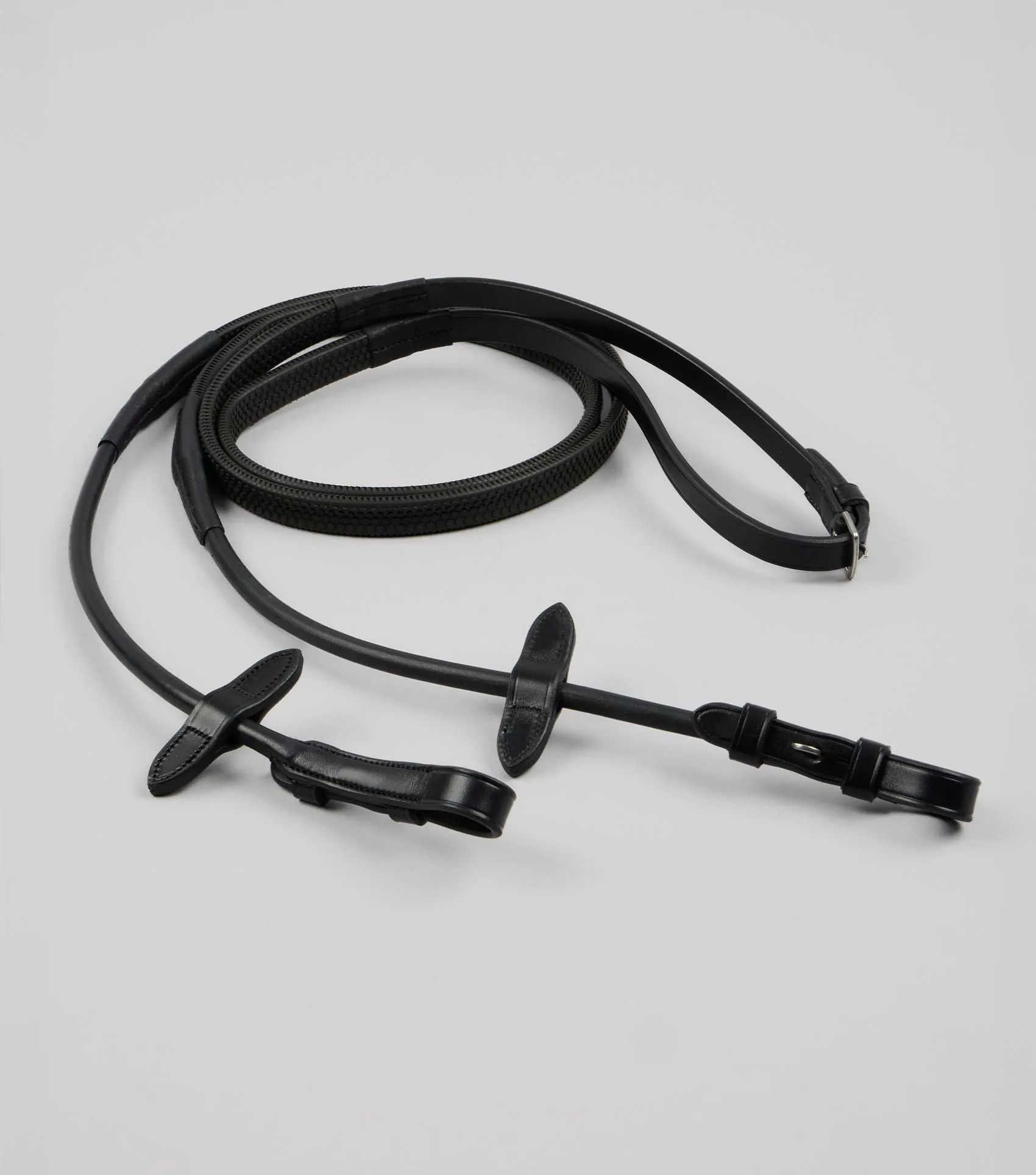 Finetti Rolled Leather Reins Black