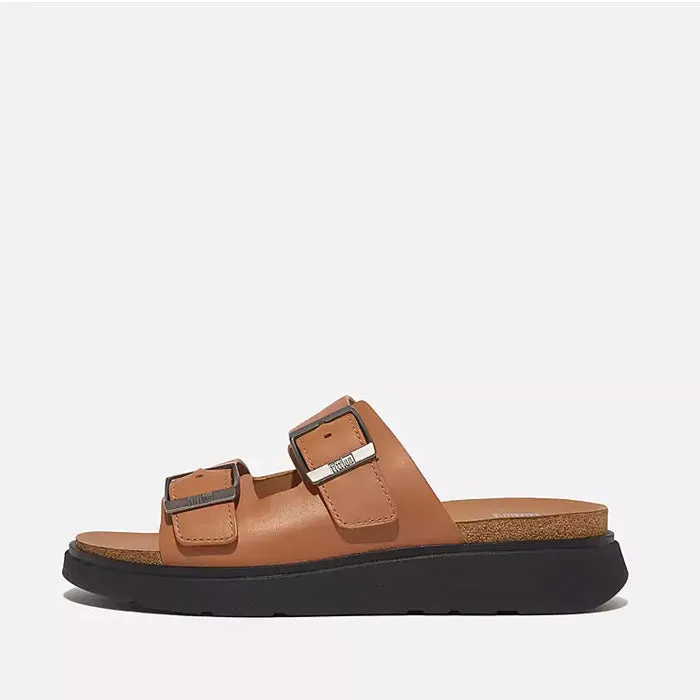 Fitflop Men Gen-Ff Buckle Two-Bar Leather Slides |GY8-592| Light Tan