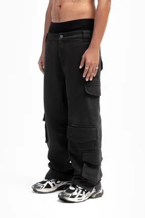 FIVE POCKET BLACK CARGO PANTS