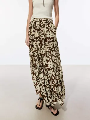 Flowy Floral Print Skirt