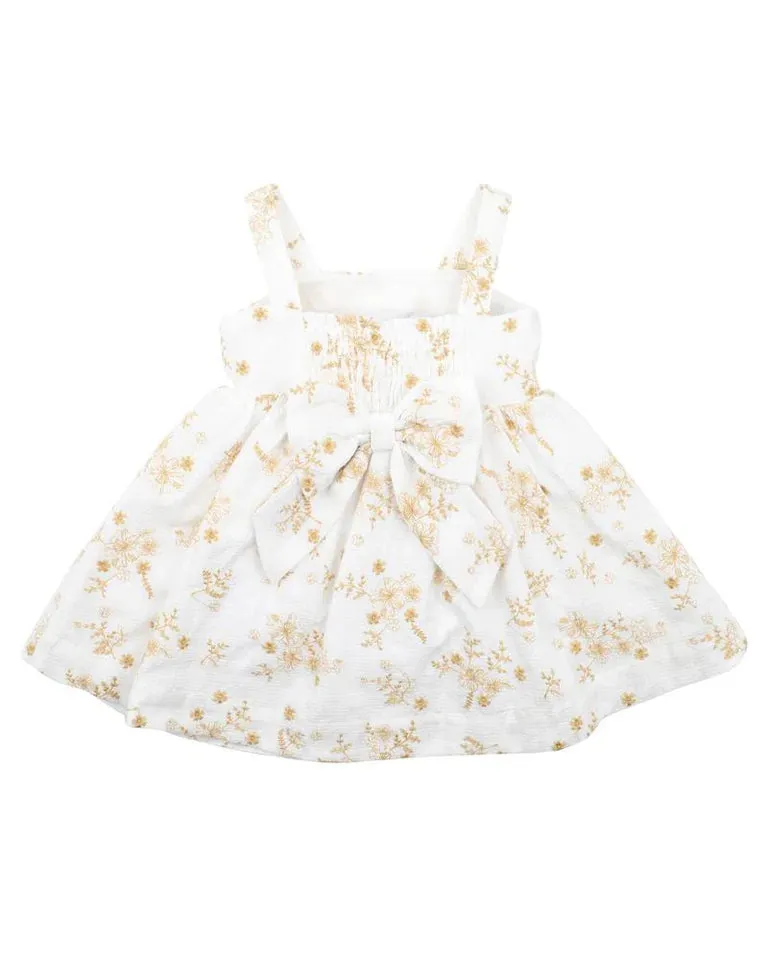 FOX & FINCH SWEET SPOT EMBROIDERED DRESS 3-6YRS