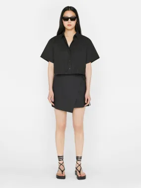 FRAME Wrap Mini Skirt in Noir