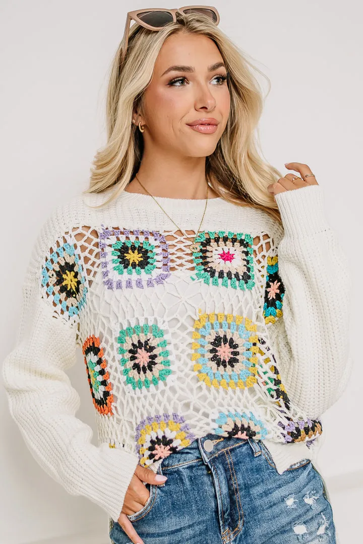 Full Of Wonder Crochet Knit Sweater