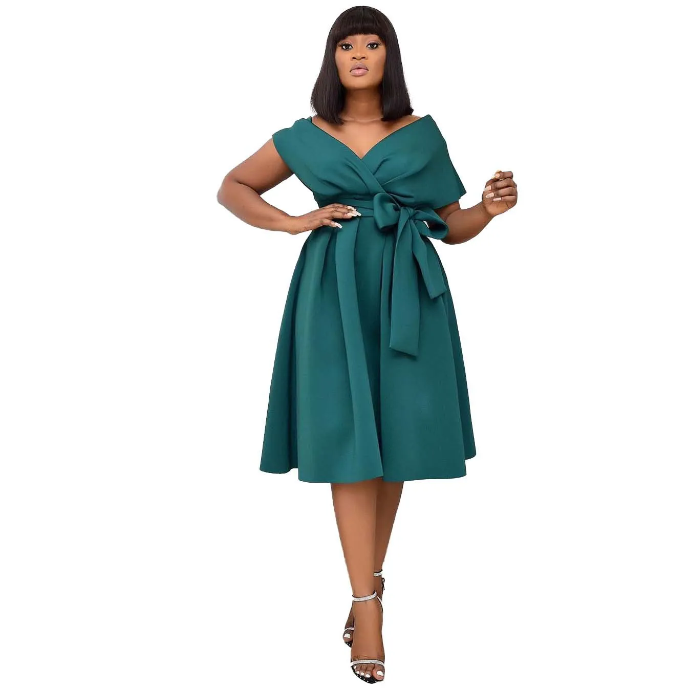 Funki Buys | Dresses | Women's Off Shoulder Bow Tie Dresses