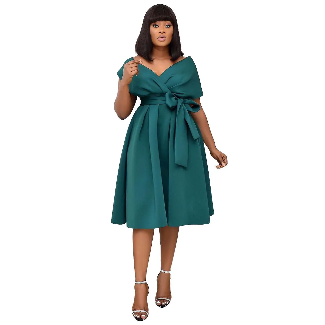 Funki Buys | Dresses | Women's Off Shoulder Bow Tie Dresses