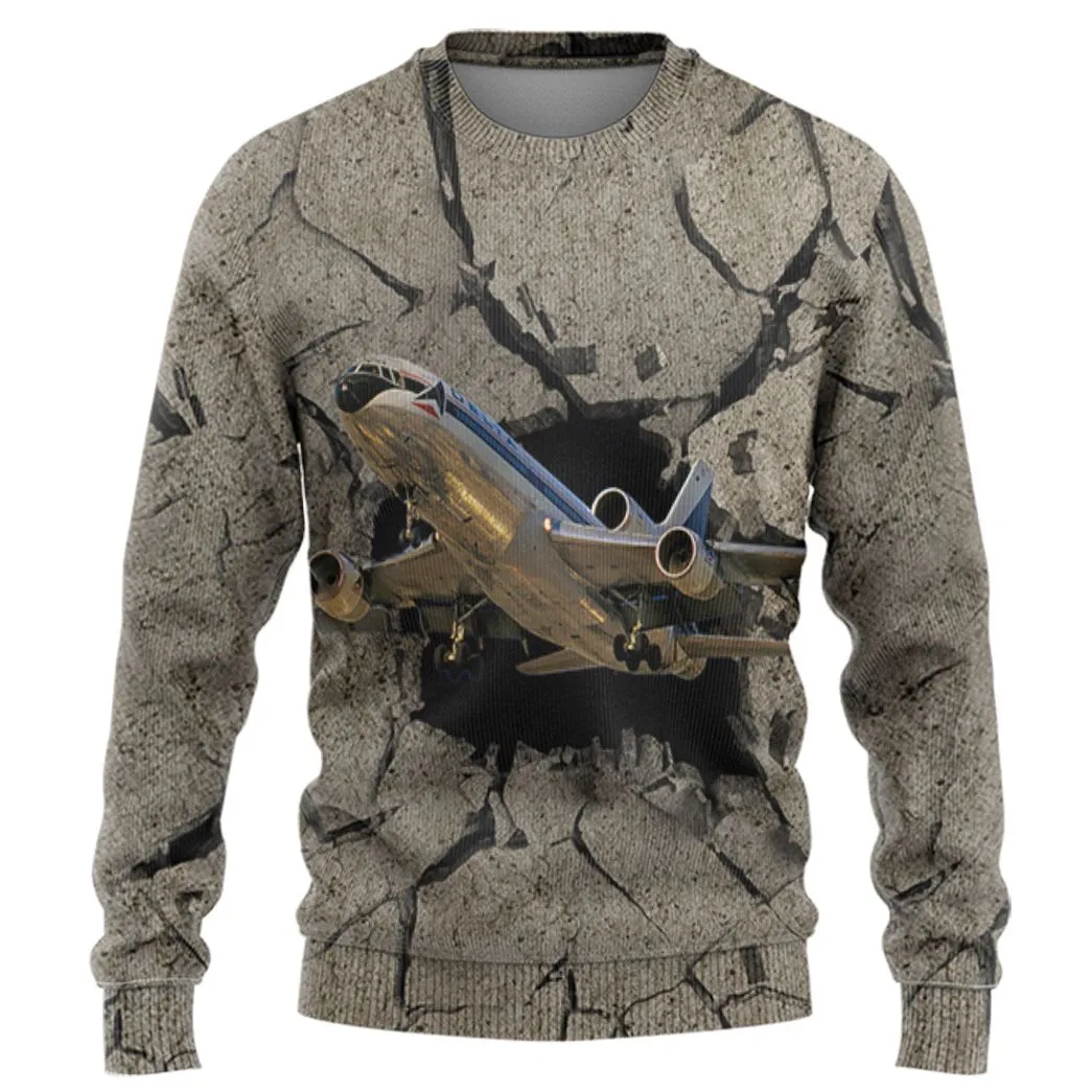 Gearhuman 3D Aircraft Going Through Tshirt Hoodie Apparel