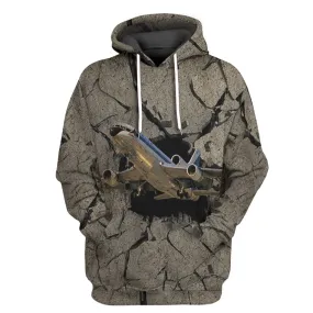 Gearhuman 3D Aircraft Going Through Tshirt Hoodie Apparel