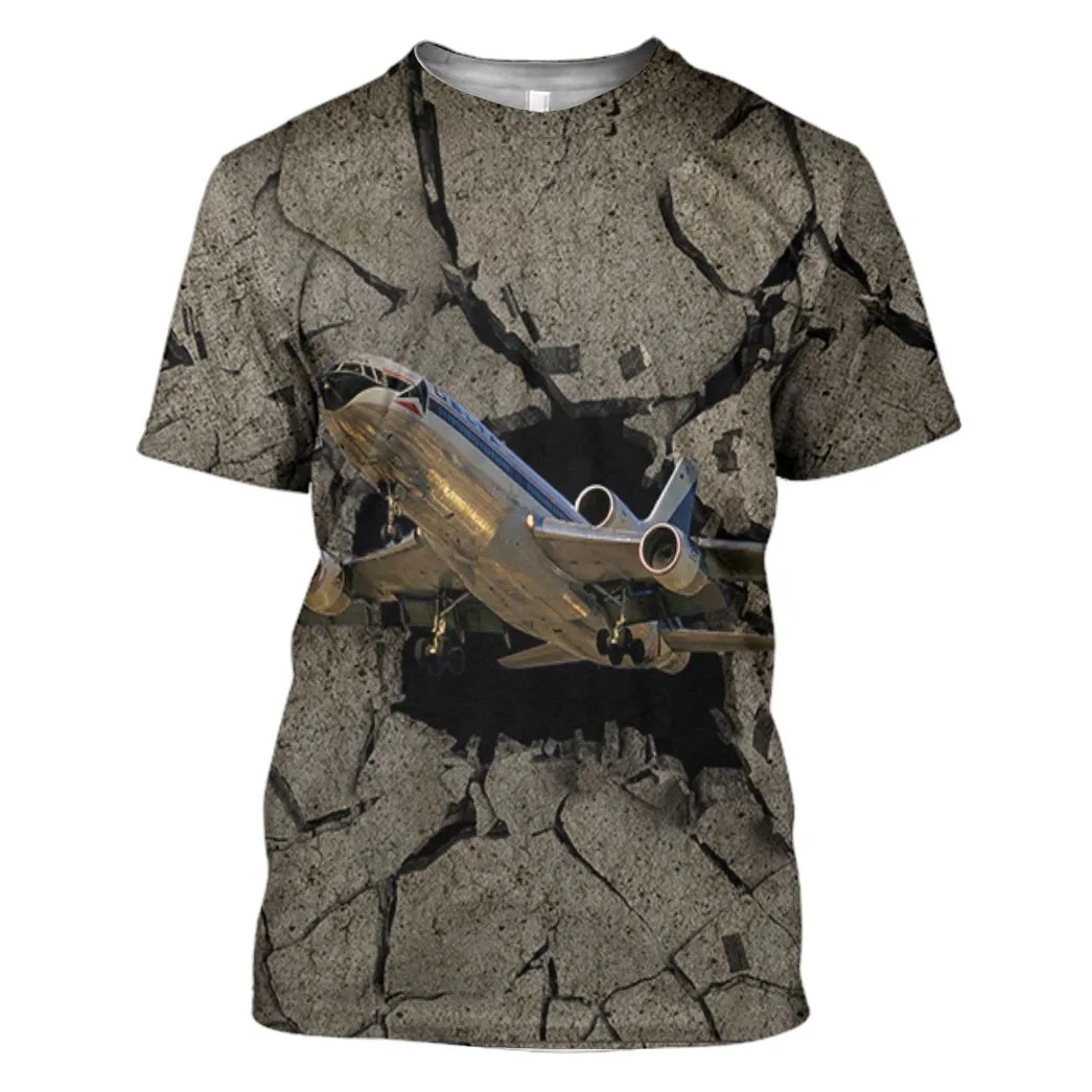 Gearhuman 3D Aircraft Going Through Tshirt Hoodie Apparel