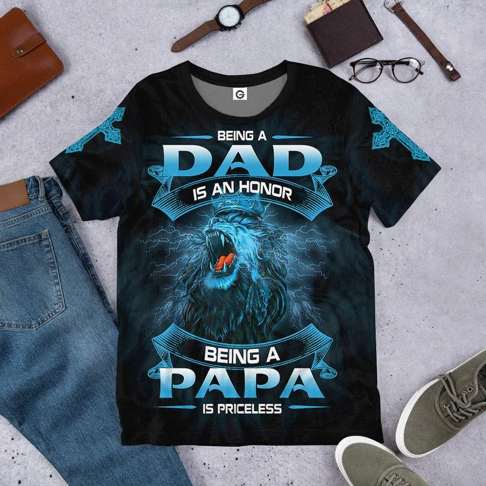 Gearhuman 3D Being A Papa Is Priceless Lion Fathers Day Gift Custom Tshirt Hoodie Apparel