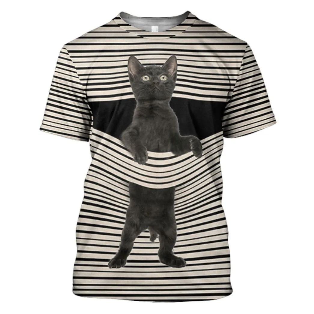 Gearhuman 3D Black Cat Tshirt Hoodie Apparel