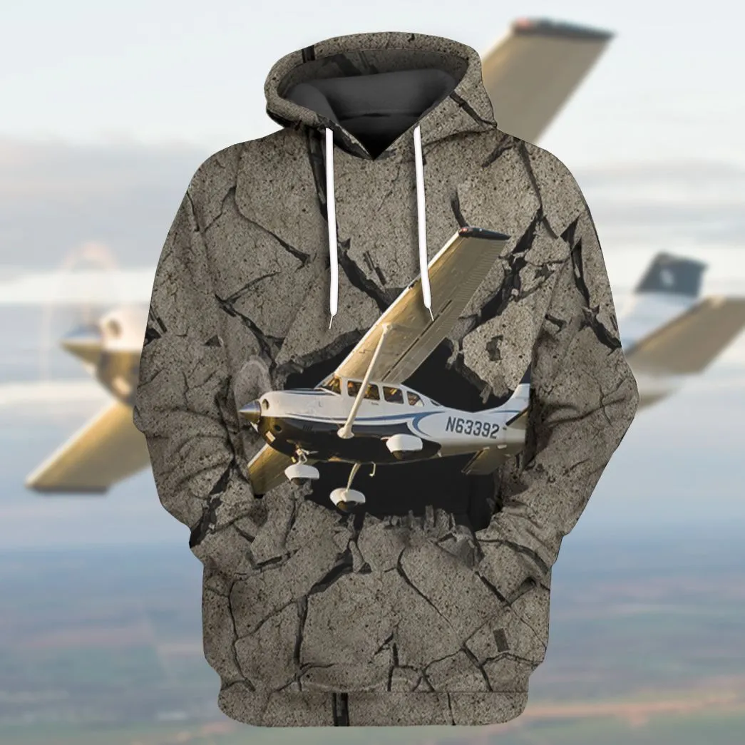 Gearhuman 3D Cessna Flying Through Tshirt Hoodie Apparel