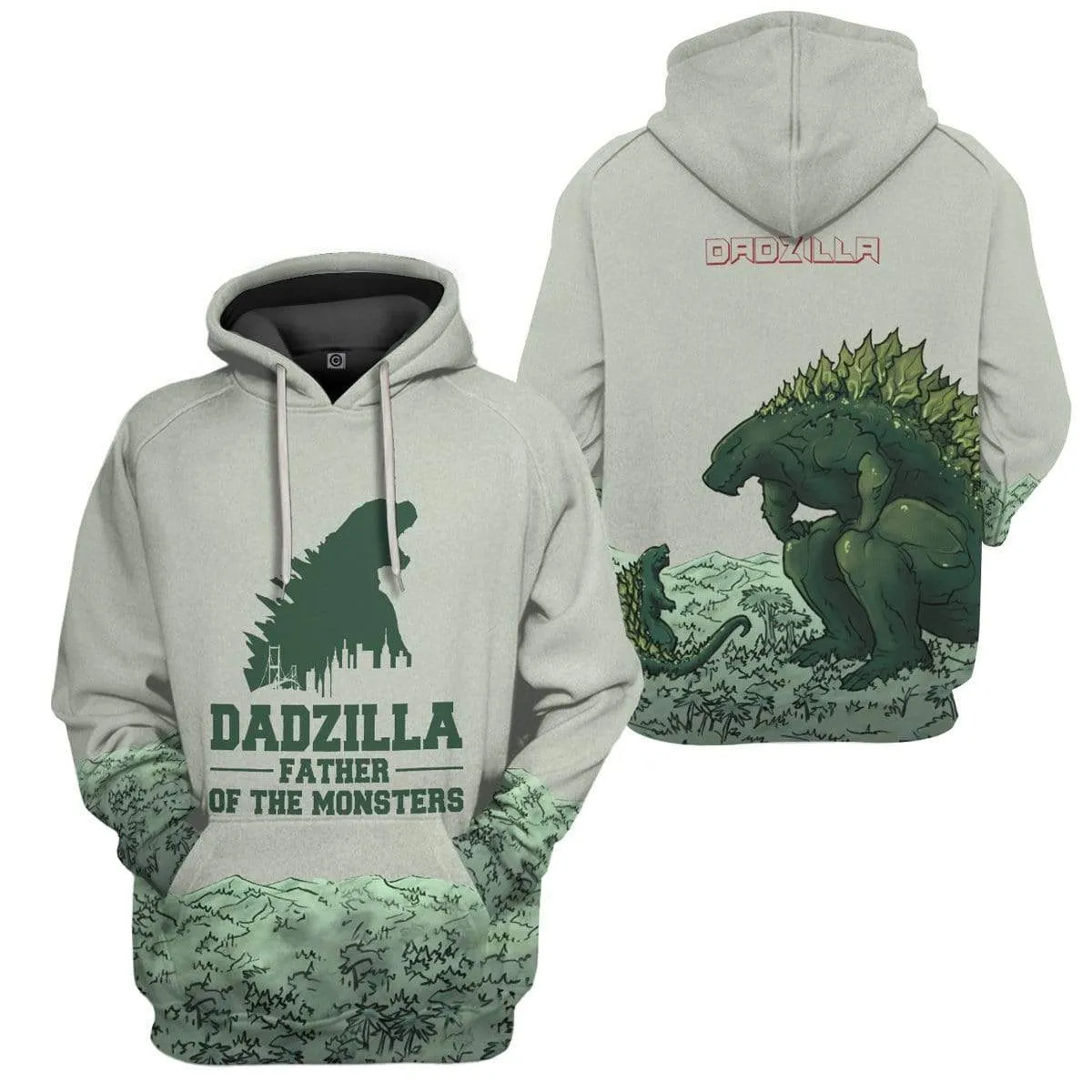 Gearhuman 3D Dadzilla And Zilla Jr Custom Hoodie Apparel