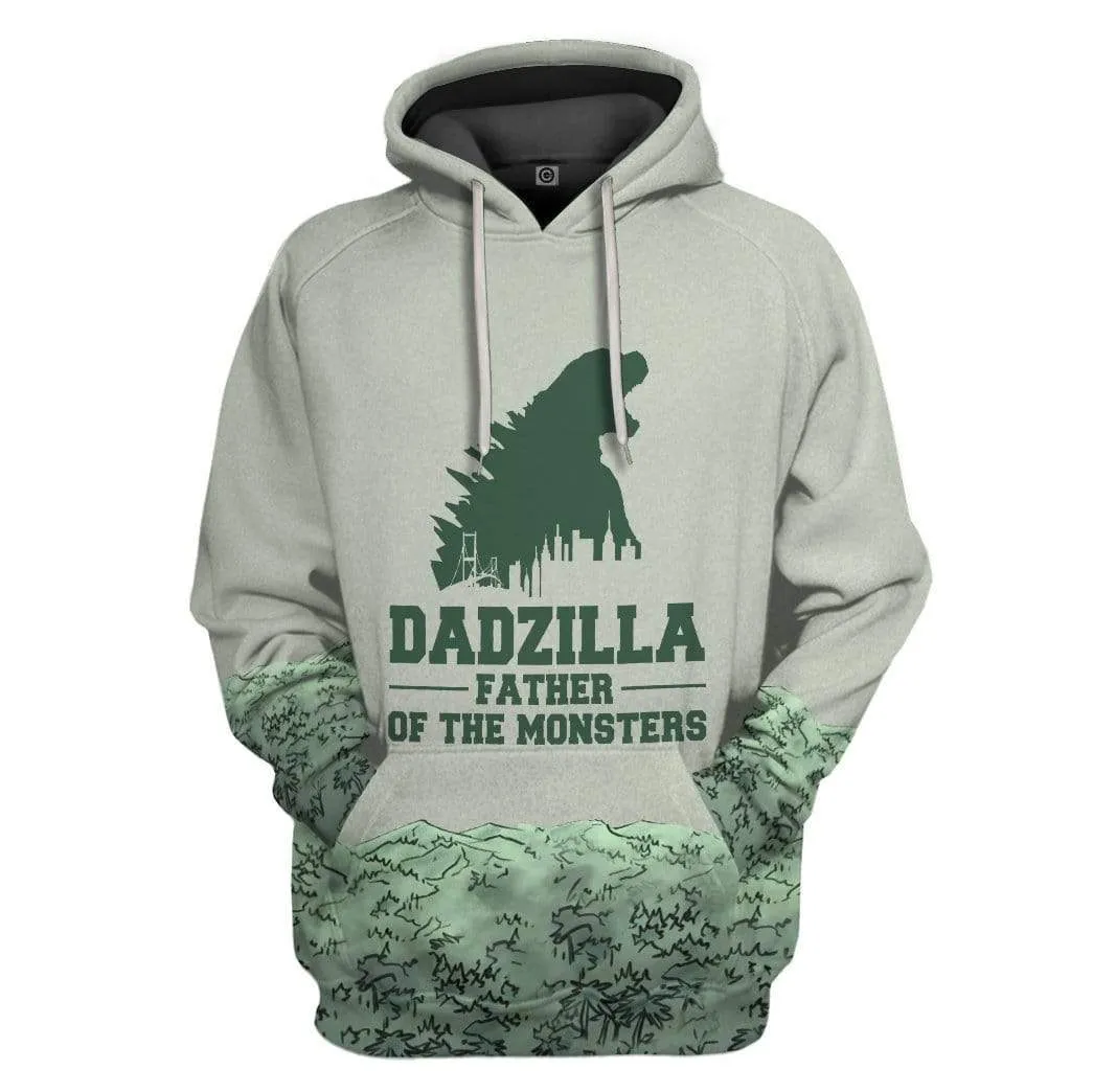 Gearhuman 3D Dadzilla And Zilla Jr Custom Hoodie Apparel