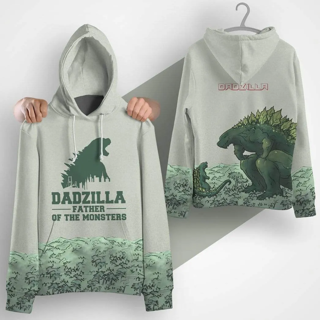 Gearhuman 3D Dadzilla And Zilla Jr Custom Hoodie Apparel