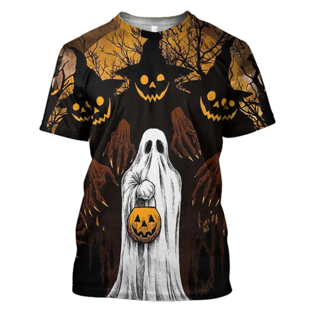 Gearhuman 3D Ghost And Jack-O'-Lantern Tshirt Hoodie Apparel