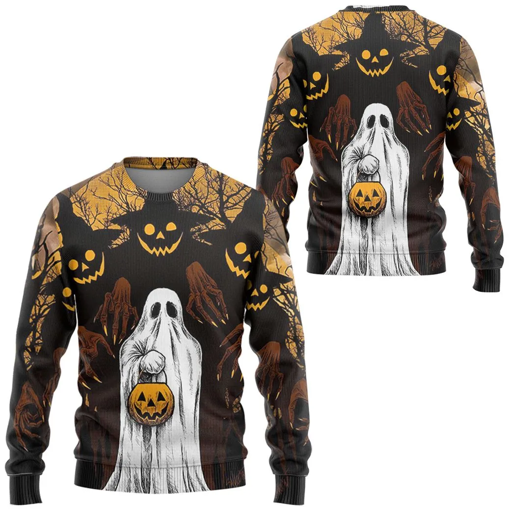 Gearhuman 3D Ghost And Jack-O'-Lantern Tshirt Hoodie Apparel