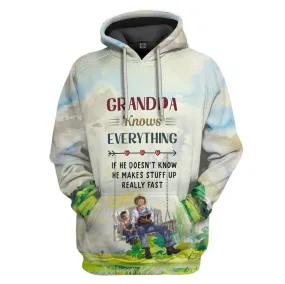 Gearhuman 3D Grandpa Knows Everything Custom Hoodie Apparel