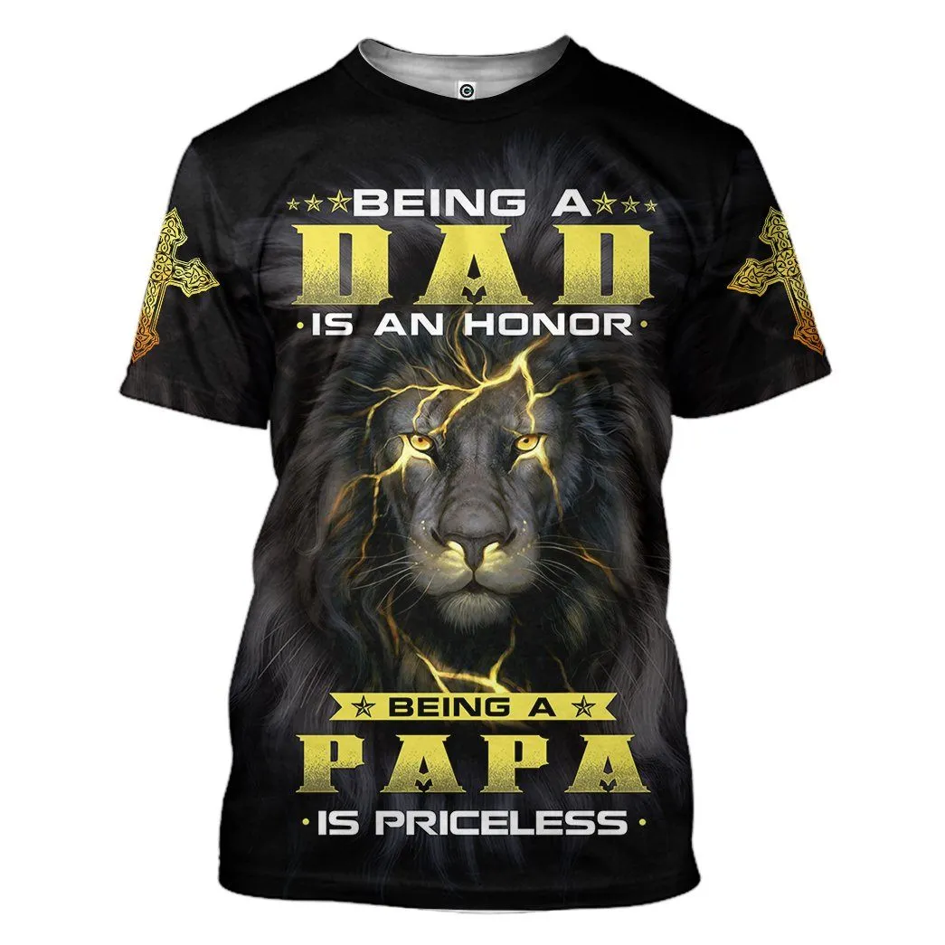 Gearhuman 3D Happy Fathers Day Lion Custom Tshirt Hoodie Apparel