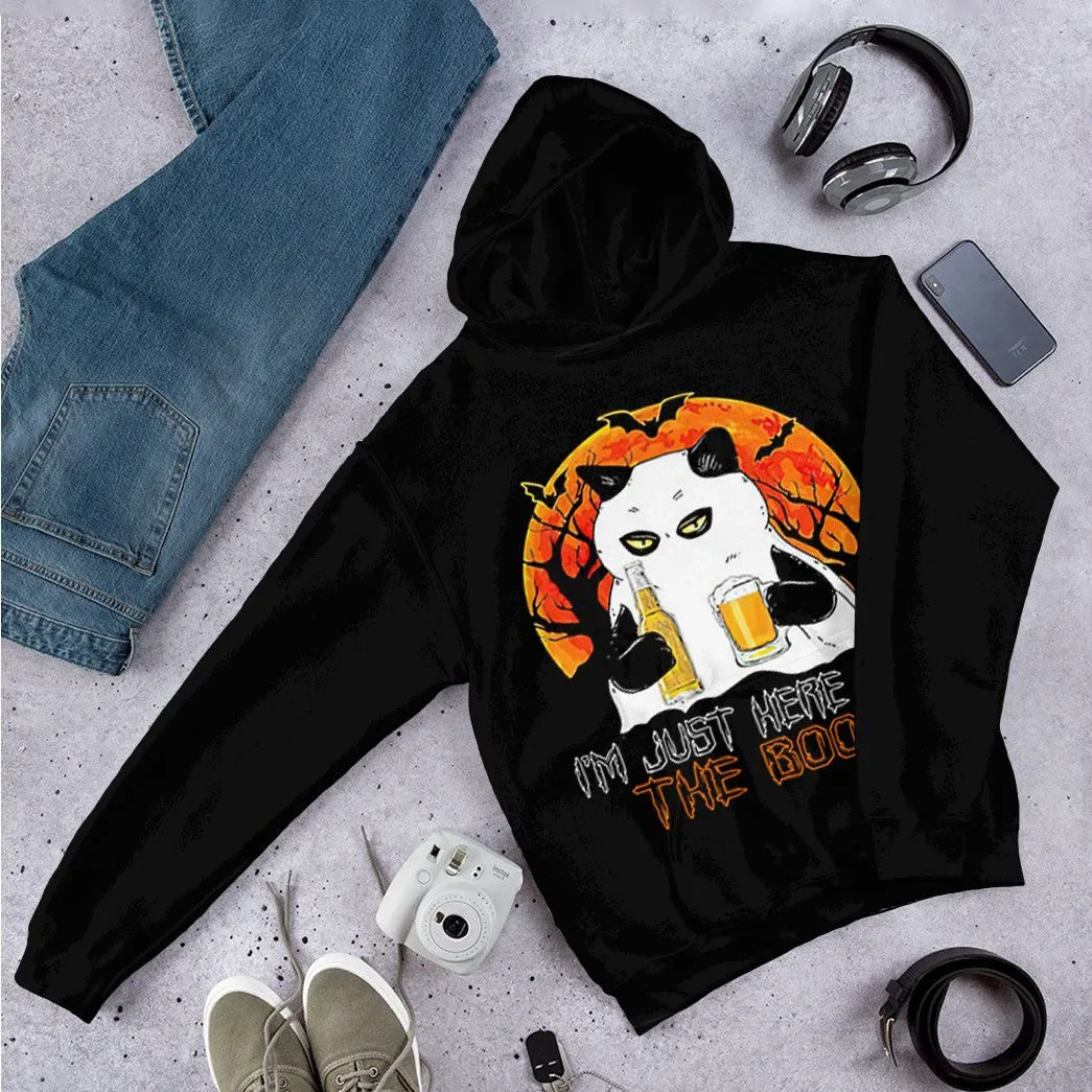 Gearhuman 3D I'm Just Here For The Boos Ghost Cat Hoodie