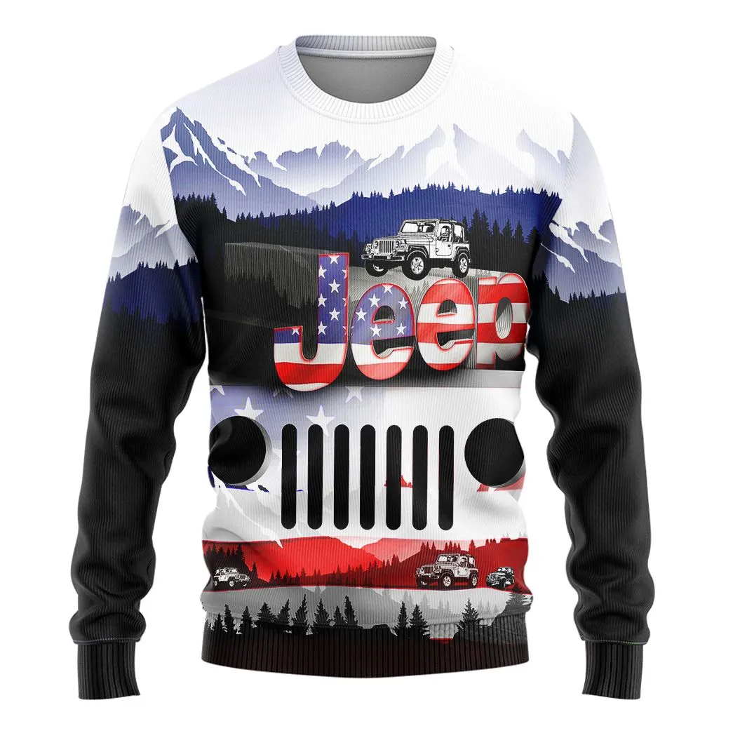 Gearhuman 3D Jeep American Flag Tshirt Hoodie Apparel