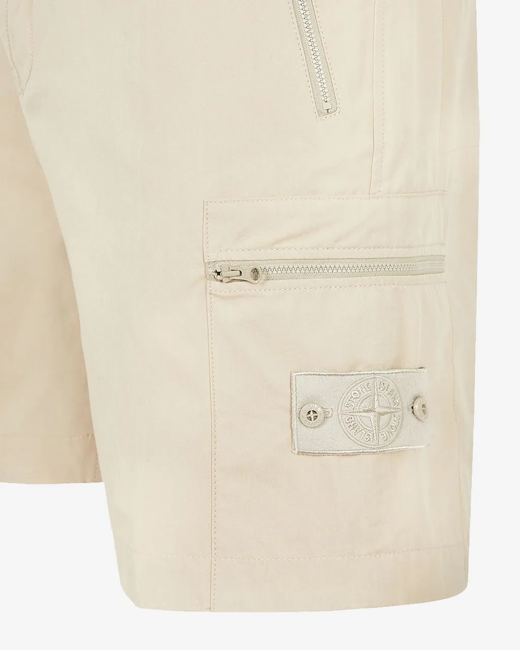 Ghost Piece Cargo Bermuda Shorts Beige