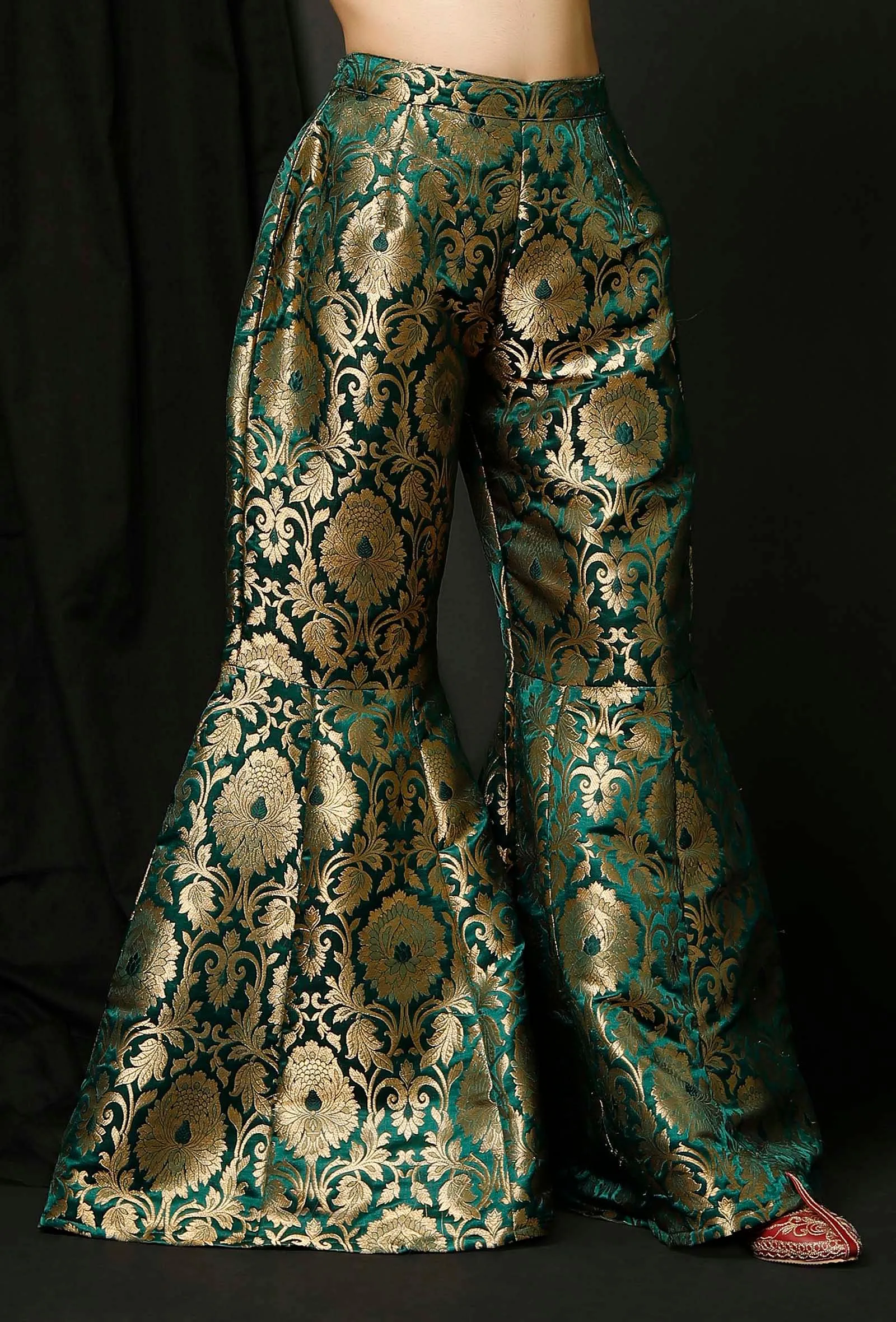 Green Banarasi Brocade Sharara