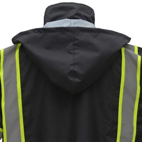 GSS Contrast Series Enhanced Visibility Rain Coat 6007 Black