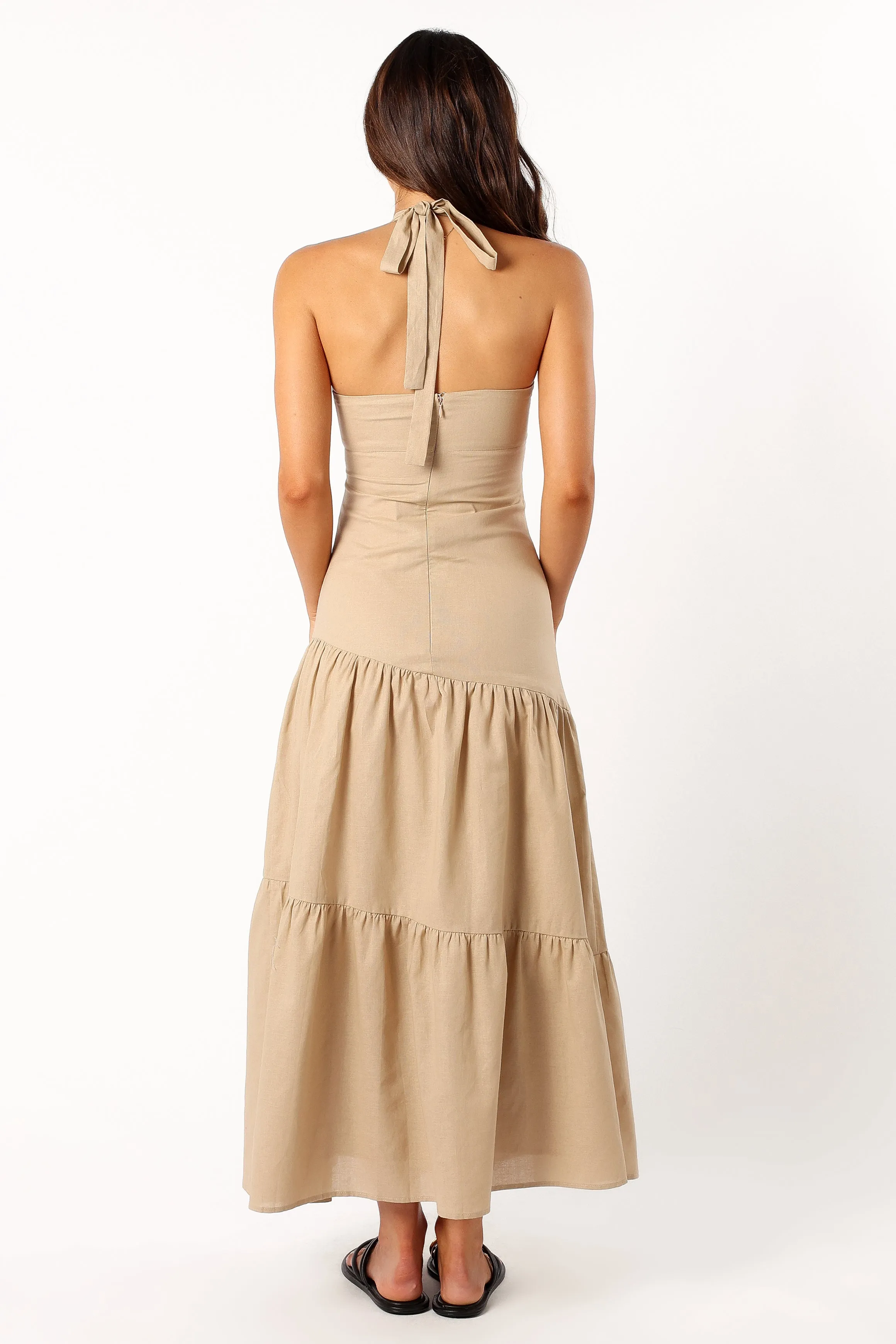 Haven Halterneck Maxi Dress - Tan