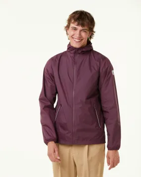 Imperméable à capuche paquetable Aubergine Manille