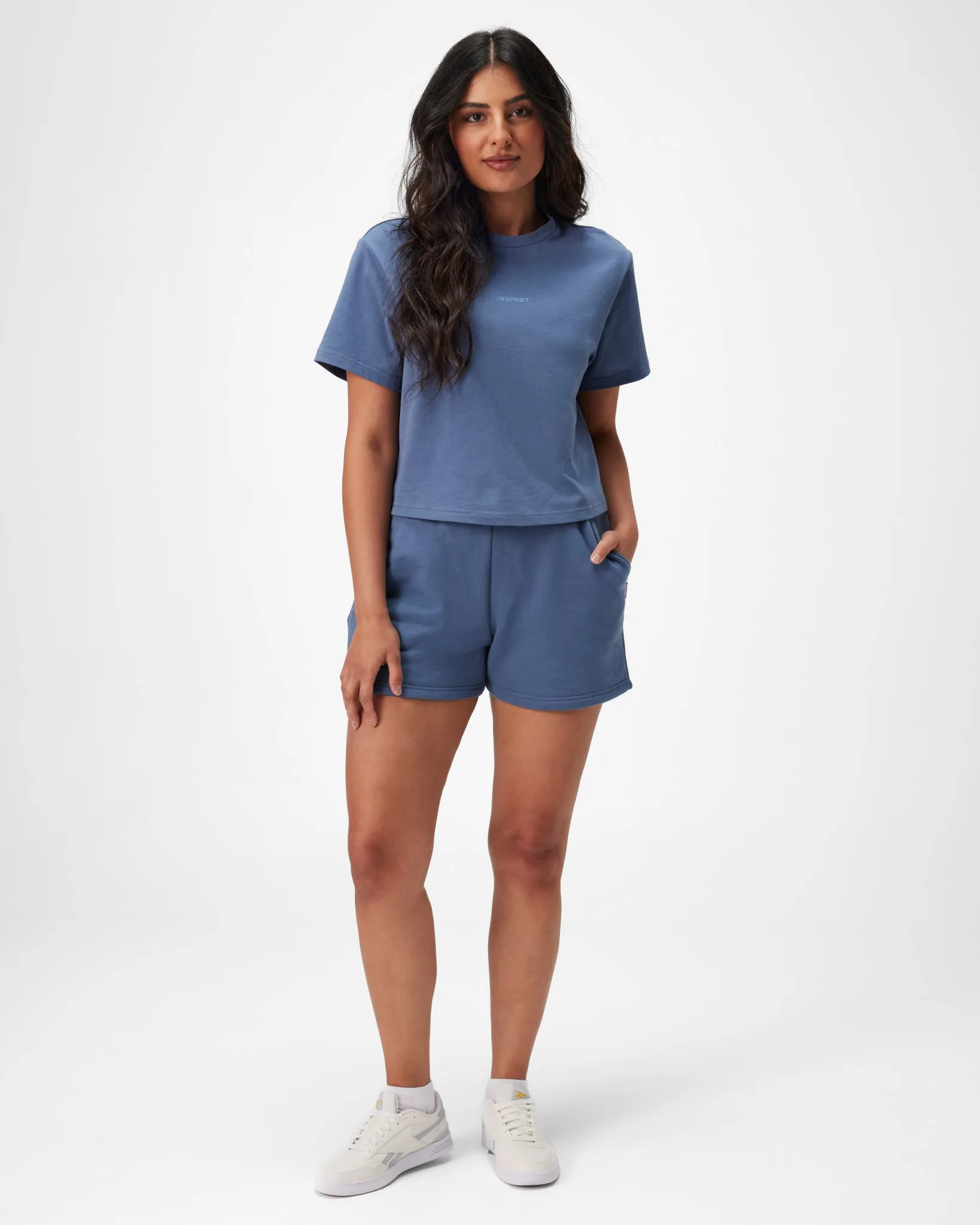 INSPORT WOMENS REMI CROPPED TEE NAVY