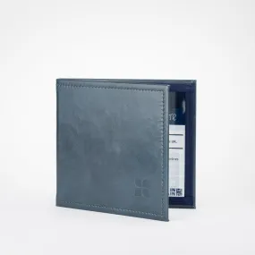 Italian Leather Disabled Blue Badge Wallet in Navy