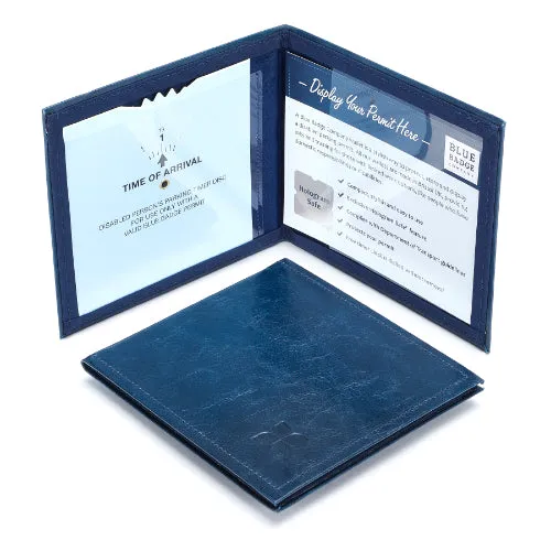 Italian Leather Disabled Blue Badge Wallet in Navy