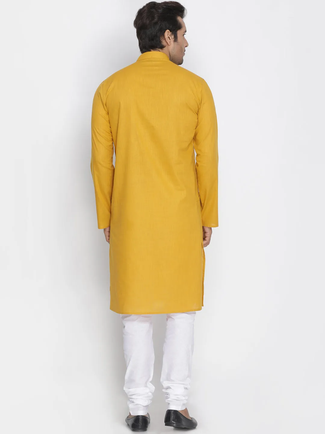 Jashvi Mustard Cotton Baap Beta Kurta Pyjama Set