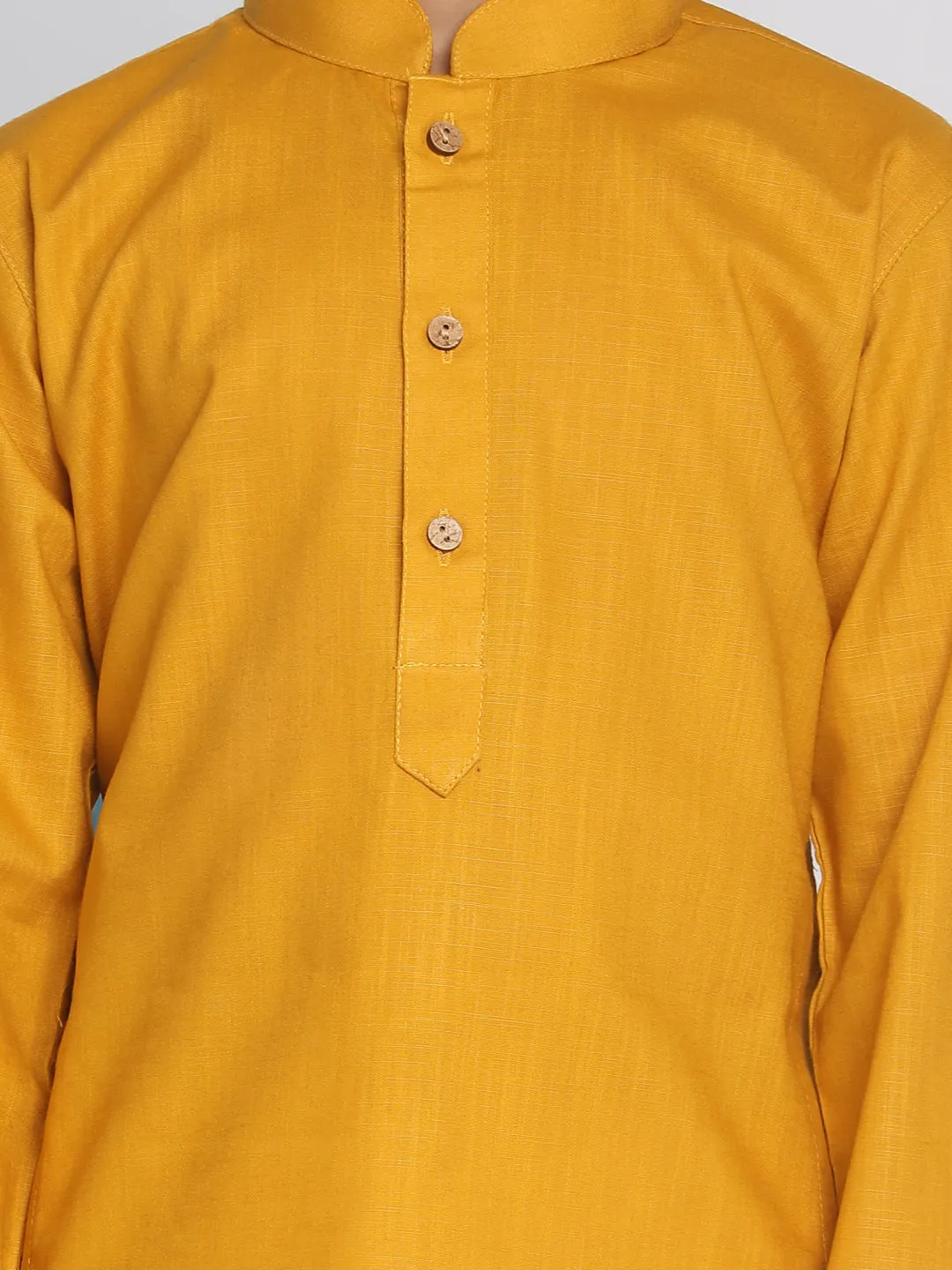 Jashvi Mustard Cotton Baap Beta Kurta Pyjama Set