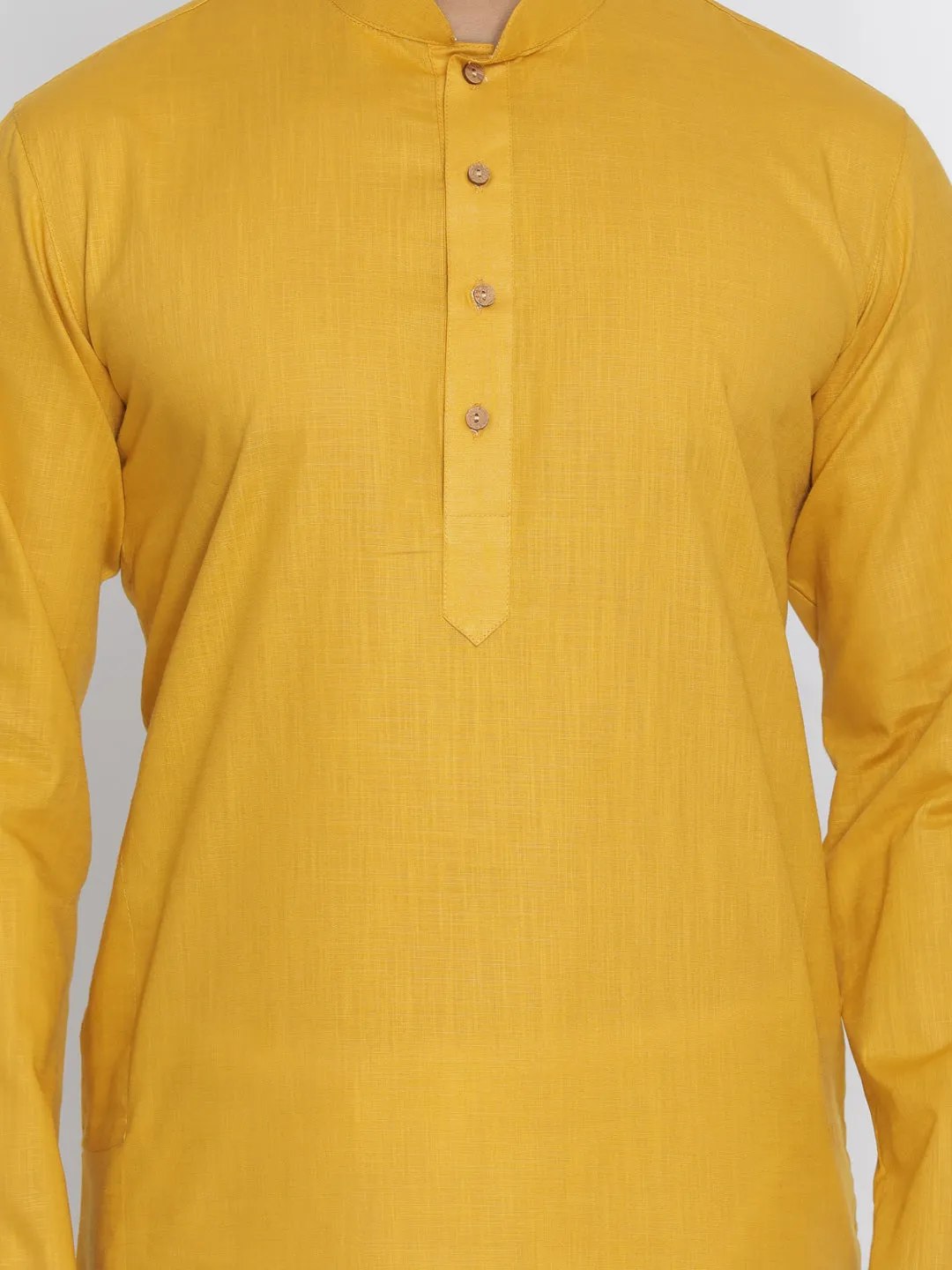 Jashvi Mustard Cotton Baap Beta Kurta Pyjama Set