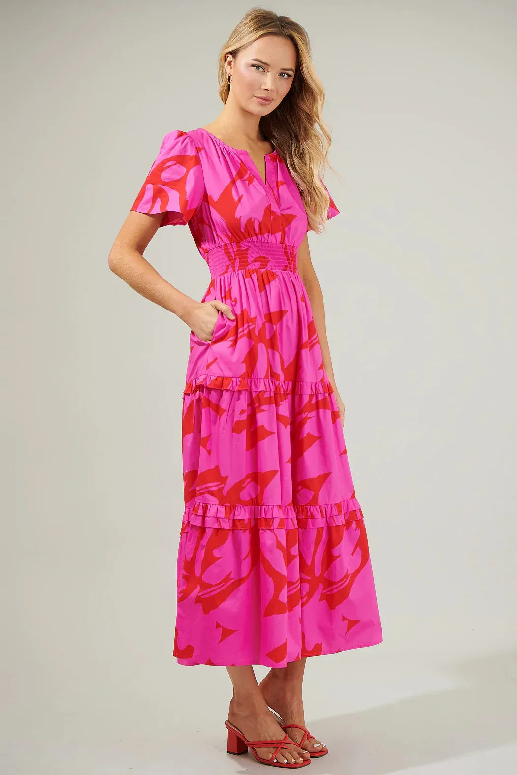 Jolene Palmer Poplin Tiered Maxi Dress