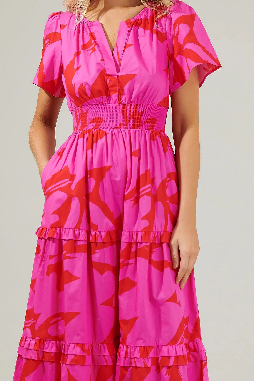 Jolene Palmer Poplin Tiered Maxi Dress