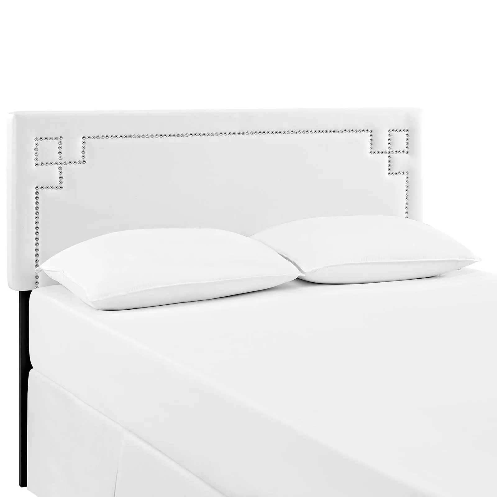 Josie Queen Upholstered Vinyl Headboard White MOD-5401-WHI