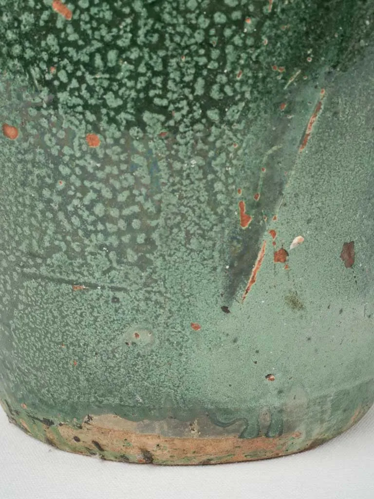 Large antique preserving pot w/ green glaze from Anduze 18½"